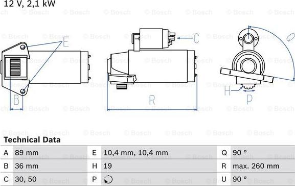 BOSCH 0 986 021 351 - Стартер autospares.lv