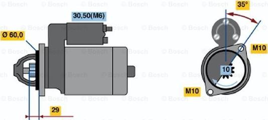 BOSCH 0 986 021 300 - Стартер autospares.lv