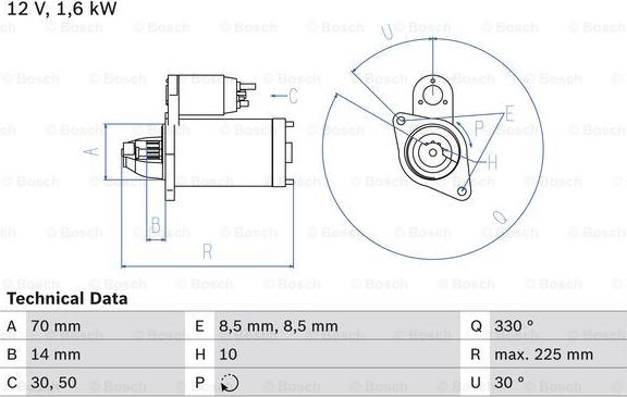 BOSCH 0 986 021 260 - Стартер autospares.lv