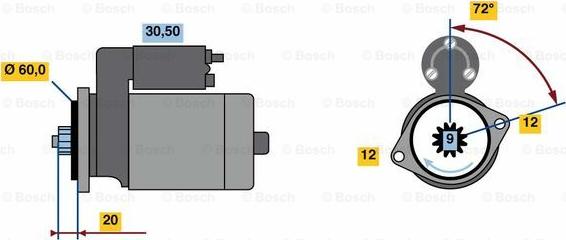 BOSCH 0 986 023 420 - Стартер autospares.lv