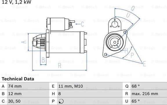 BOSCH 0 986 023 550 - Стартер autospares.lv