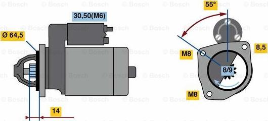 BOSCH 0 986 023 650 - Стартер autospares.lv