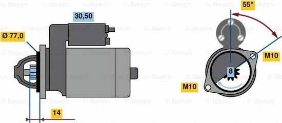 BOSCH 0 986 023 630 - Стартер autospares.lv