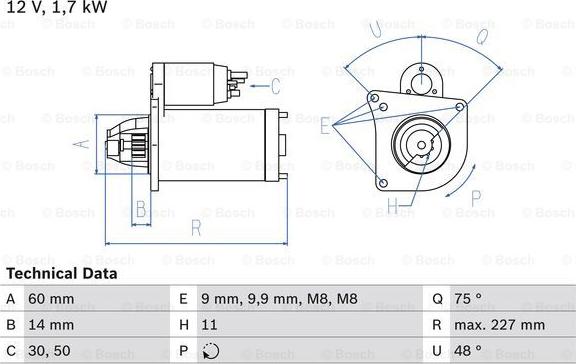 BOSCH 0 986 023 050 - Стартер autospares.lv