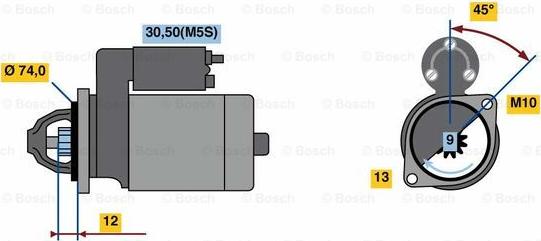 BOSCH 0 986 023 890 - Стартер autospares.lv