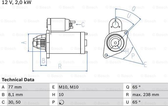 BOSCH 0 986 023 340 - Стартер autospares.lv