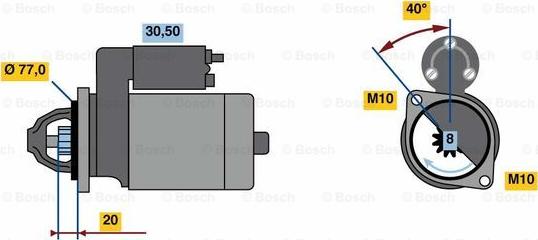 BOSCH 0 986 023 750 - Стартер autospares.lv