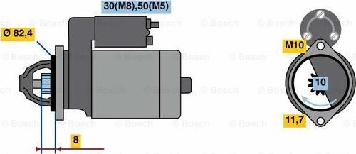 BOSCH 0 986 022 970 - Стартер autospares.lv