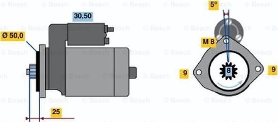 BOSCH 0 986 022 571 - Стартер autospares.lv