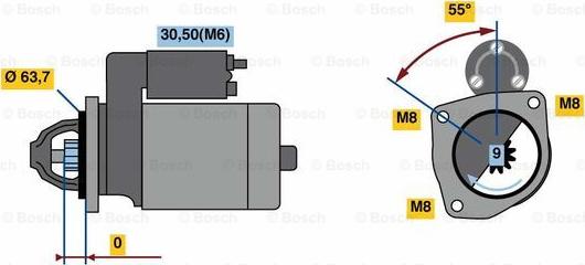 BOSCH 0 986 022 111 - Стартер autospares.lv