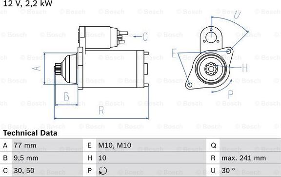 BOSCH 0 986 022 700 - Стартер autospares.lv