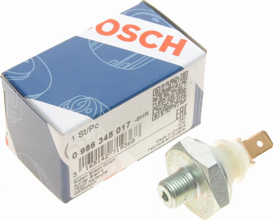 BOSCH 0 986 345 017 - Датчик, давление масла autospares.lv