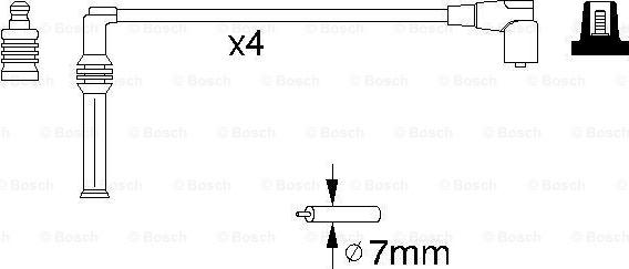 BOSCH 0 986 356 808 - Комплект проводов зажигания autospares.lv