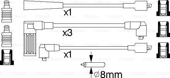 BOSCH 0 986 356 737 - Комплект проводов зажигания autospares.lv