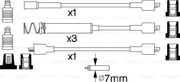 BOSCH 0 986 356 722 - Комплект проводов зажигания autospares.lv