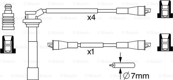 BOSCH 0 986 357 053 - Комплект проводов зажигания autospares.lv