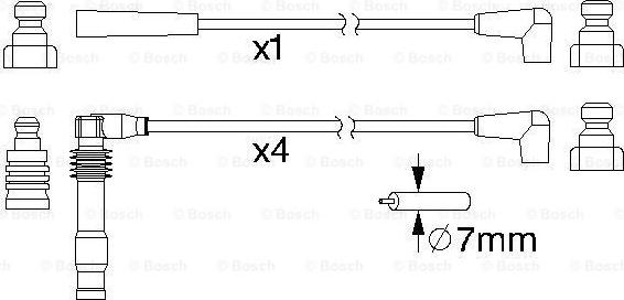 BOSCH 0 986 357 156 - Комплект проводов зажигания autospares.lv