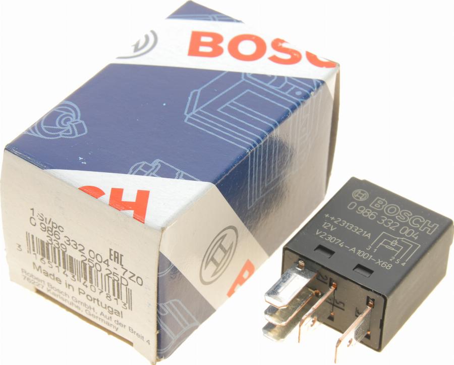 BOSCH 0 986 332 004 - Реле, рабочий ток autospares.lv