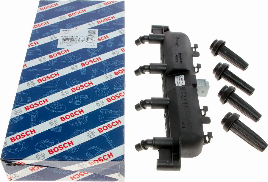 BOSCH 0 986 221 035 - Катушка зажигания autospares.lv