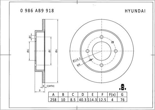 BOSCH 0 986 AB9 918 - Тормозной диск autospares.lv