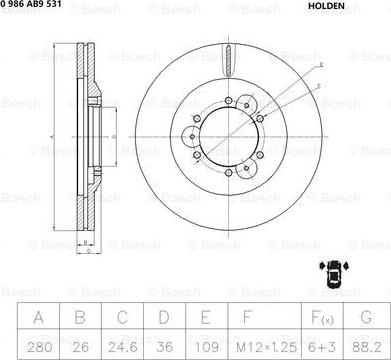 BOSCH 0 986 AB9 531 - Тормозной диск autospares.lv