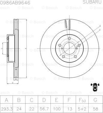 BOSCH 0 986 AB9 646 - Тормозной диск autospares.lv