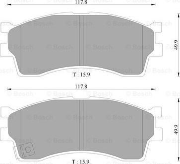 BOSCH 0 986 AB9 099 - Тормозные колодки, дисковые, комплект autospares.lv