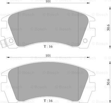 BOSCH 0 986 AB9 051 - Тормозные колодки, дисковые, комплект autospares.lv