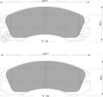 BOSCH 0 986 AB9 053 - Тормозные колодки, дисковые, комплект autospares.lv