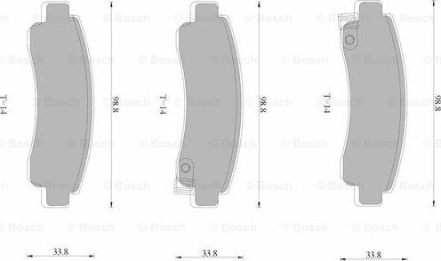 BOSCH 0 986 AB9 027 - Тормозные колодки, дисковые, комплект autospares.lv