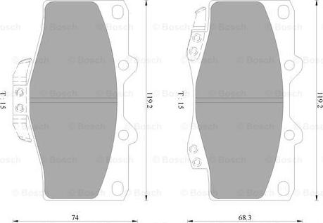 BOSCH 0 986 AB9 154 - Тормозные колодки, дисковые, комплект autospares.lv