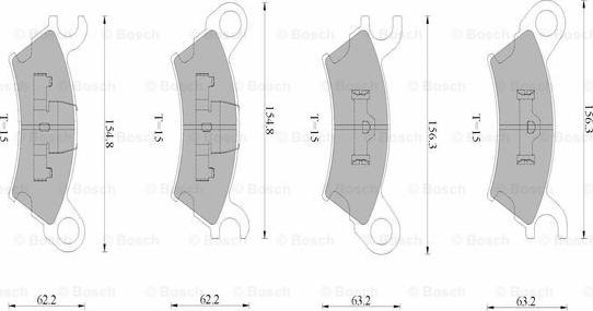 BOSCH 0 986 AB9 308 - Тормозные колодки, дисковые, комплект autospares.lv