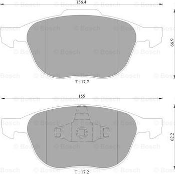 BOSCH 0 986 AB9 231 - Тормозные колодки, дисковые, комплект autospares.lv