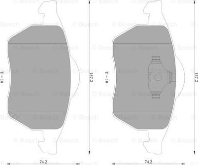 BOSCH 0 986 AB4 550 - Тормозные колодки, дисковые, комплект autospares.lv