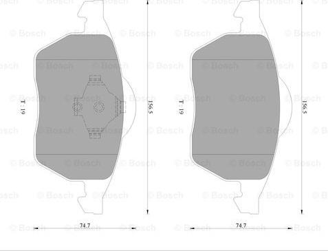 BOSCH 0 986 AB4 552 - Тормозные колодки, дисковые, комплект autospares.lv