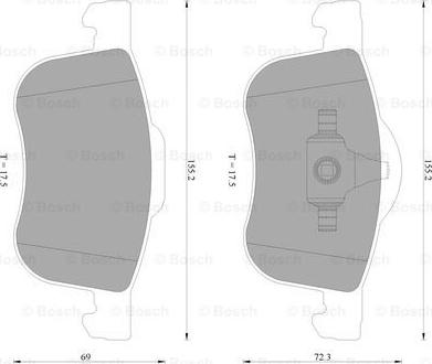 BOSCH 0 986 AB4 563 - Тормозные колодки, дисковые, комплект autospares.lv