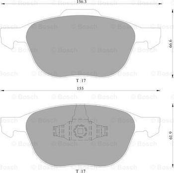 BOSCH 0 986 AB4 580 - Тормозные колодки, дисковые, комплект autospares.lv