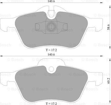 BOSCH 0 986 AB4 572 - Тормозные колодки, дисковые, комплект autospares.lv