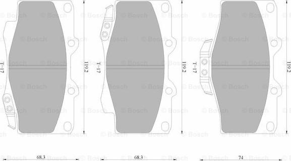 BOSCH 0 986 AB4 398 - Тормозные колодки, дисковые, комплект autospares.lv