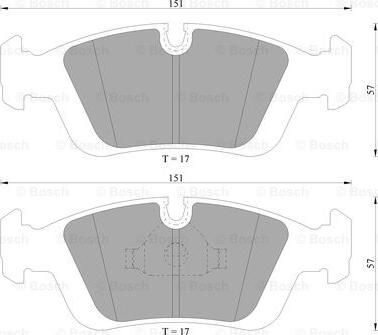 BOSCH 0 986 AB4 727 - Тормозные колодки, дисковые, комплект autospares.lv