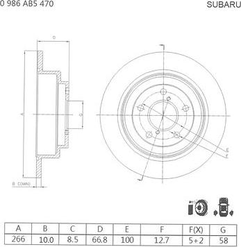 BOSCH 0 986 AB5 470 - Тормозной диск autospares.lv