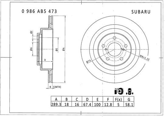 BOSCH 0 986 AB5 473 - Тормозной диск autospares.lv