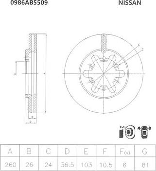 BOSCH 0 986 AB5 509 - Тормозной диск autospares.lv