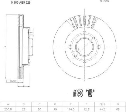 BOSCH 0 986 AB5 528 - Тормозной диск autospares.lv