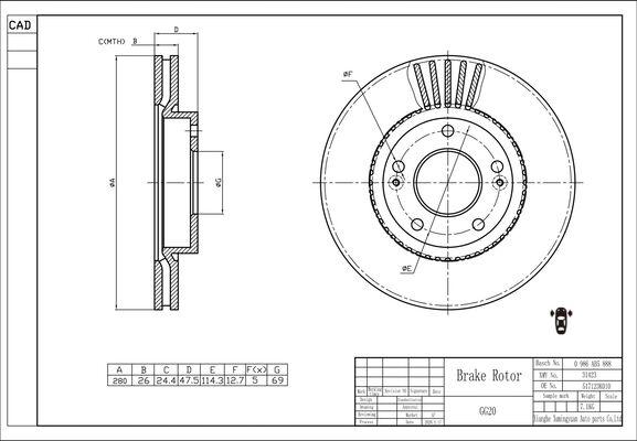 BOSCH 0 986 AB5 888 - Тормозной диск autospares.lv