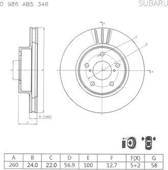 BOSCH 0 986 AB5 346 - Тормозной диск autospares.lv