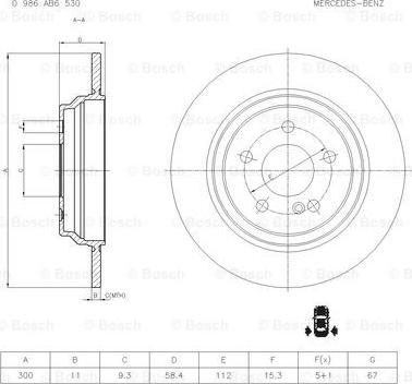 BOSCH 0 986 AB6 530 - Тормозной диск autospares.lv