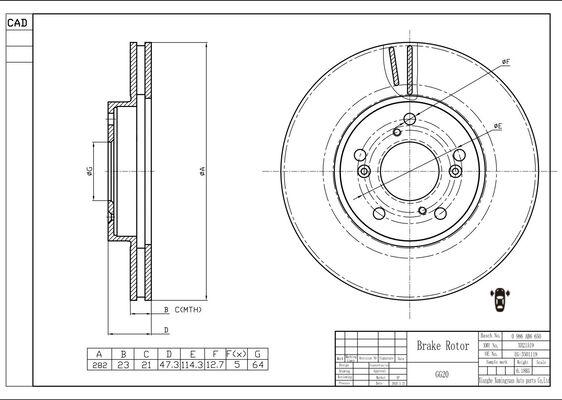 BOSCH 0 986 AB6 650 - Тормозной диск autospares.lv