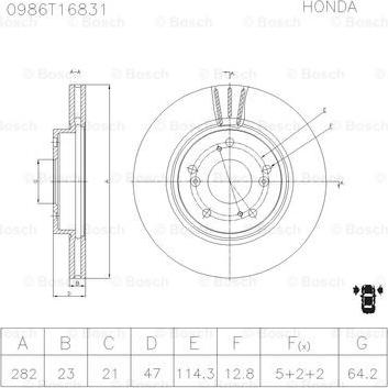 BOSCH 0 986 AB6 831 - Тормозной диск autospares.lv