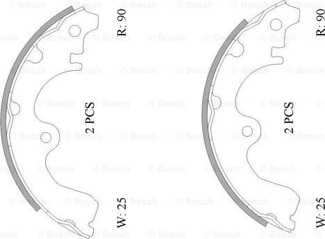 BOSCH 0 986 AB0 094 - Комплект тормозных колодок, барабанные autospares.lv